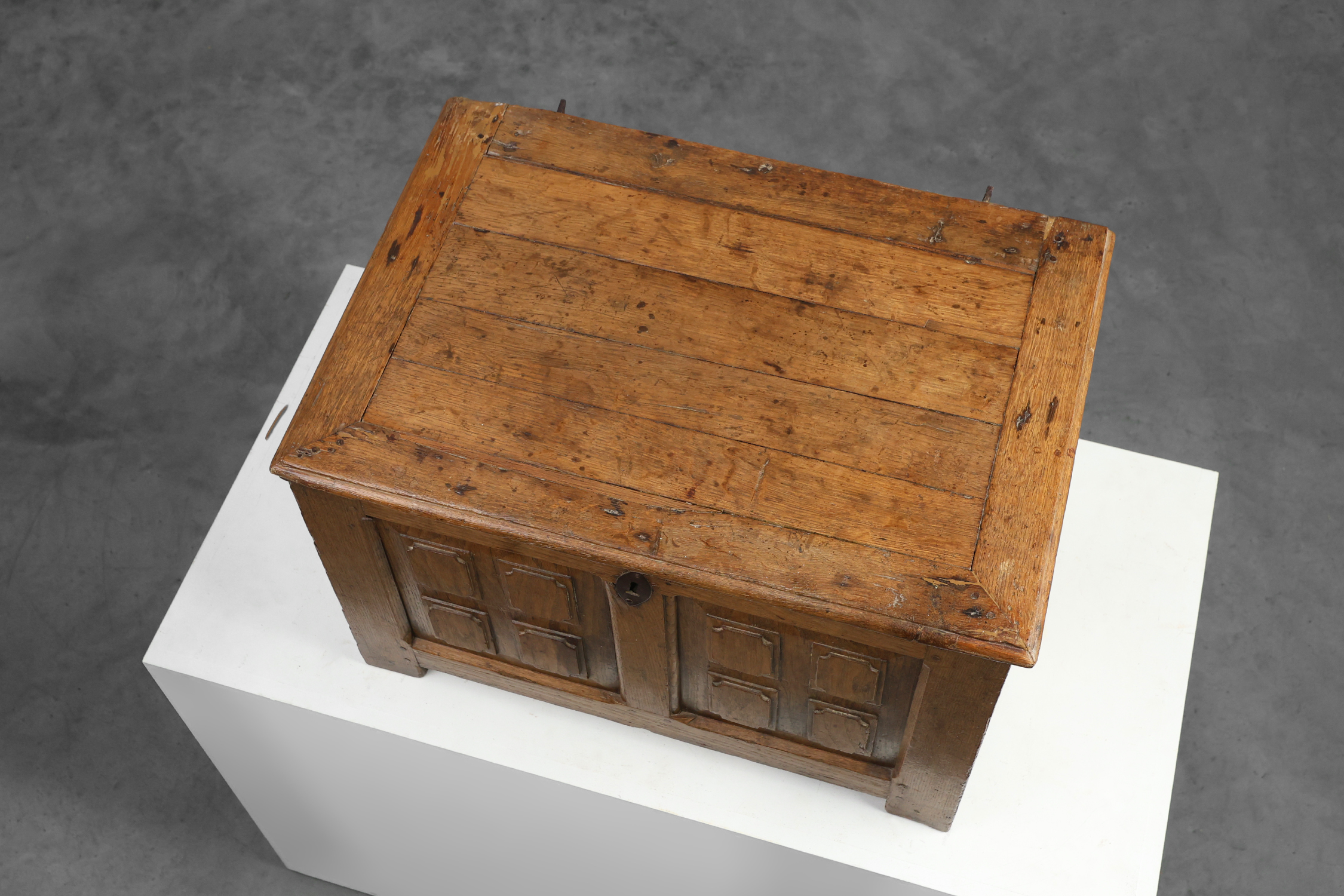 Rustic Oak paneled Trunk or chest, France 18th Centurythumbnail